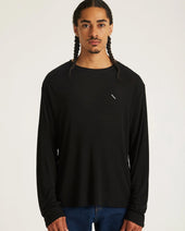 Merino Jersey Standard LS Tee - Black