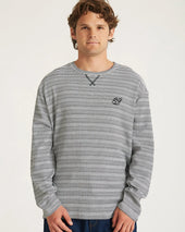 Striped Waffle Relaxed LS Tee - Bungee