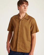 York Mini Houndstooth Short Sleeve Shirt - Camel