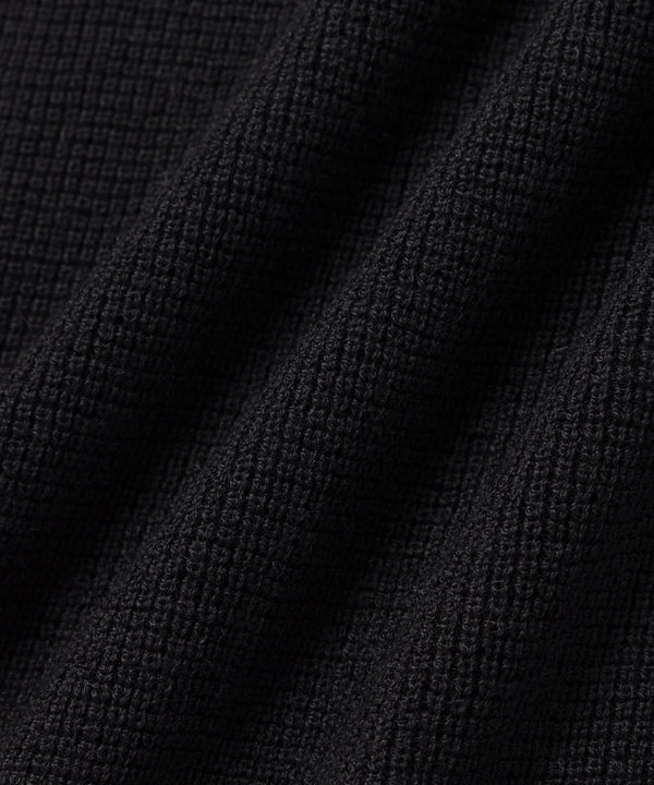 Alex Merino Wool Open Placket Polo Dusty - Black