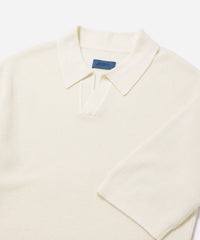 Alex Merino Wool Open Placket Polo Dusty - Ivory