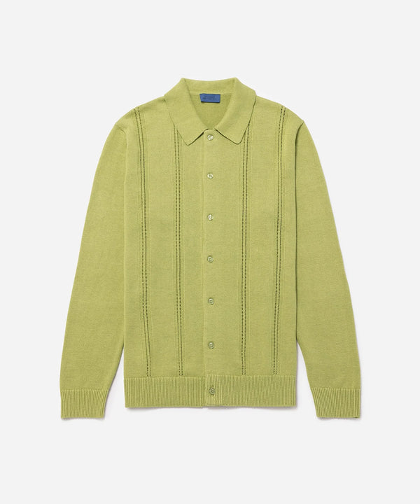 Jahmad Linen Long Sleeve Polo - Fern