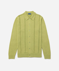 Jahmad Linen Long Sleeve Polo - Fern