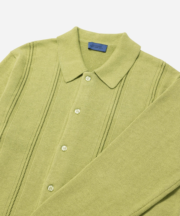 Jahmad Linen Long Sleeve Polo - Fern