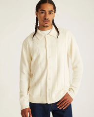 Jahmad Linen Long Sleeve Polo - Ivory