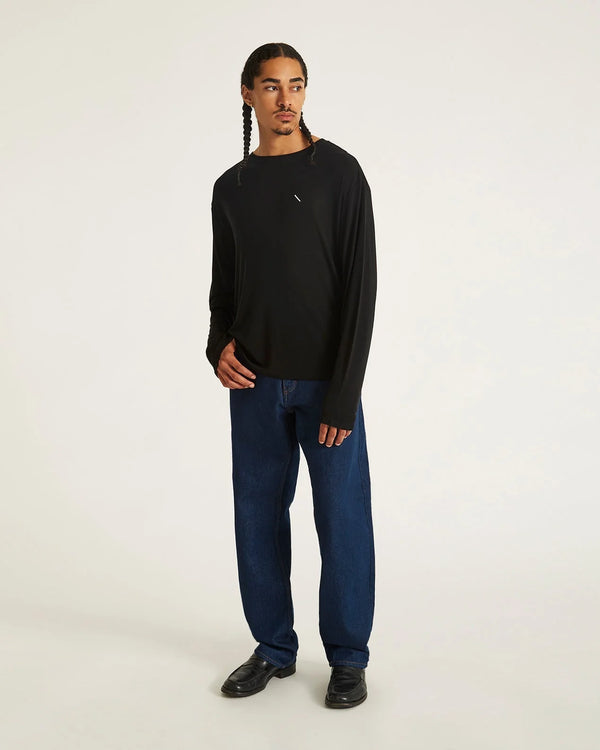 Merino Jersey Standard LS Tee - Black