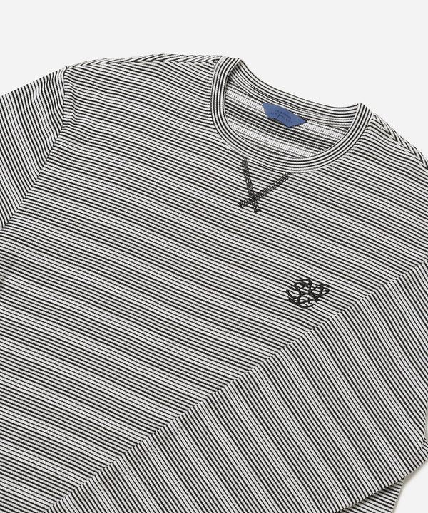 Striped Waffle Relaxed LS Tee - Bungee