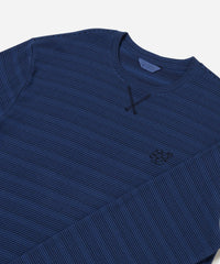 Striped Waffle Relaxed LS Tee - Limoges