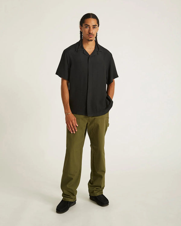 York Mini Houndstooth Short Sleeve Shirt - Black