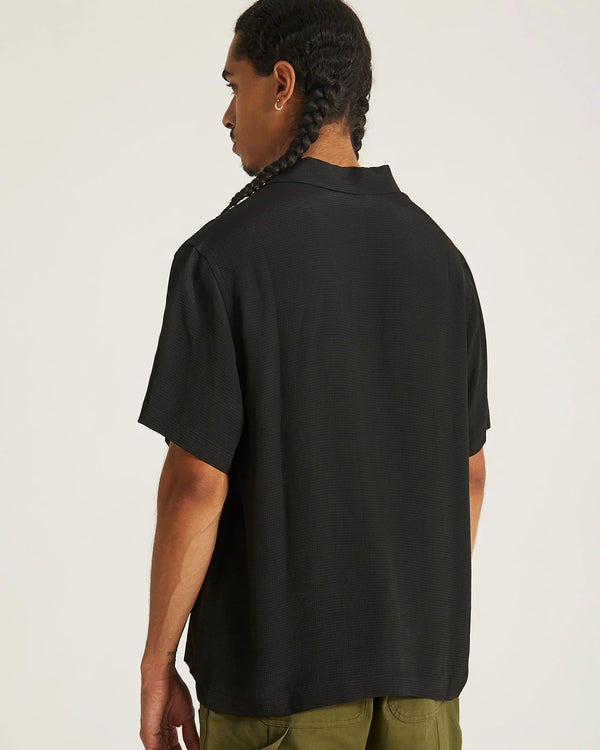 York Mini Houndstooth Short Sleeve Shirt - Black