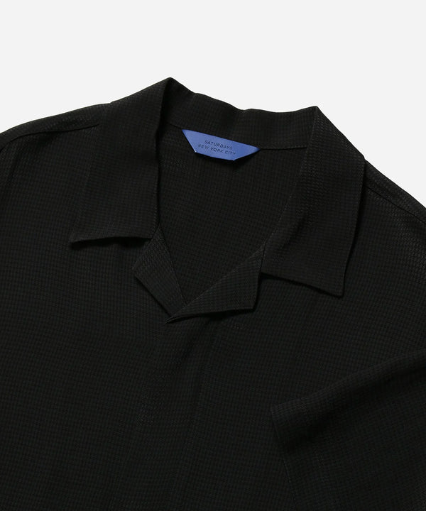 York Mini Houndstooth Short Sleeve Shirt - Black