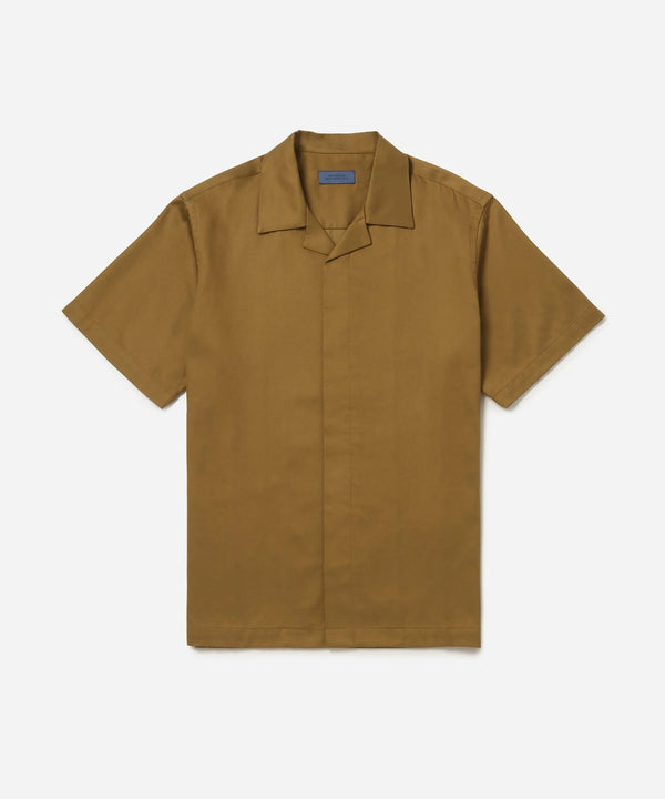 York Mini Houndstooth Short Sleeve Shirt - Camel