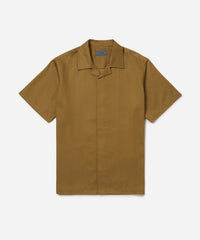 York Mini Houndstooth Short Sleeve Shirt - Camel