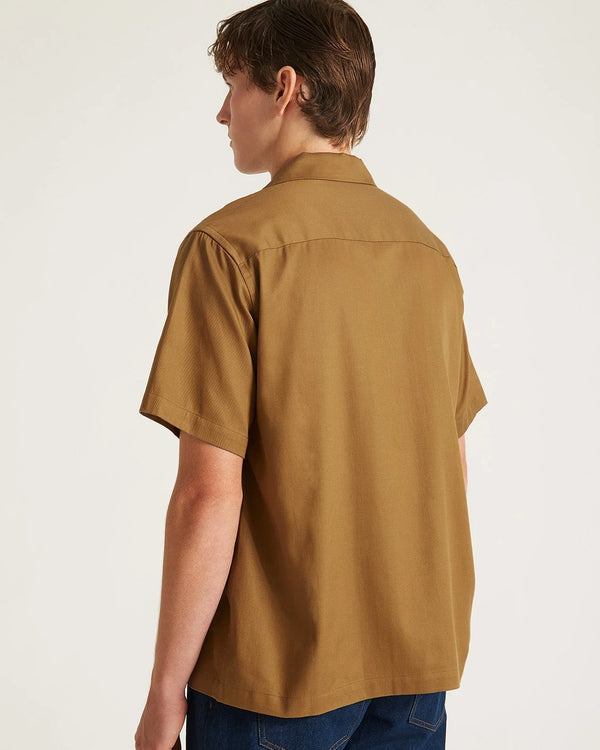 York Mini Houndstooth Short Sleeve Shirt - Camel